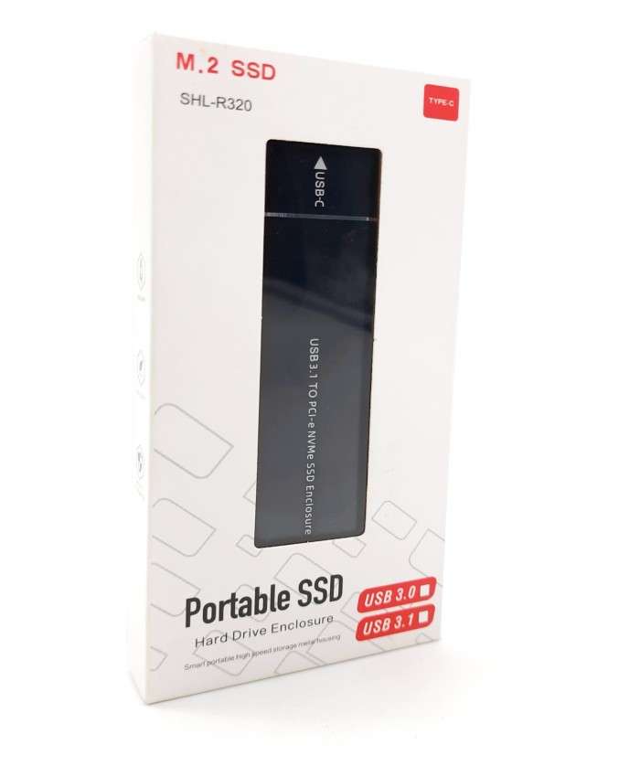 M.2 SHL-R320 Black USB 3.0 3.1 Type C Portable SSD Hard Drive